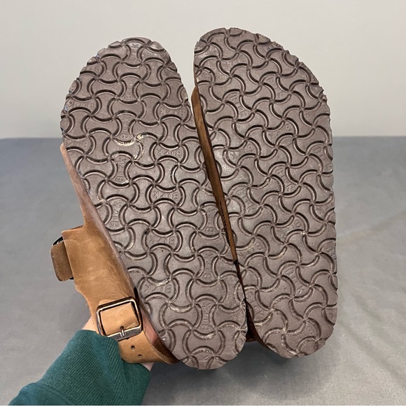 Birkenstock Size 42 Milano Oiled Leather Light Brown Buckle Strap Sandal main image 4